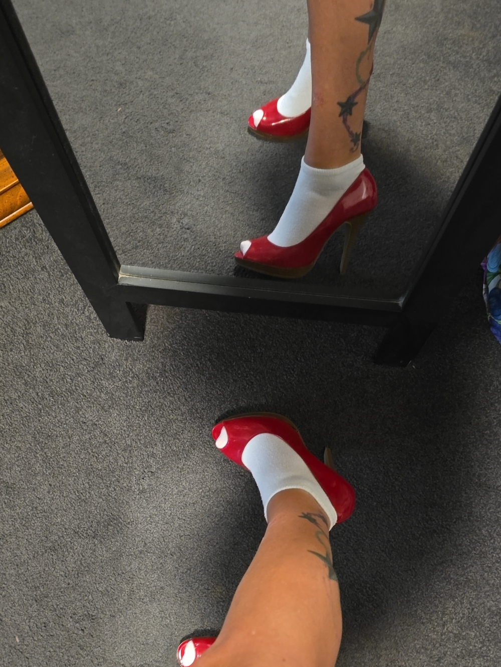 Delicious Red Patent Peep-Toe Heels